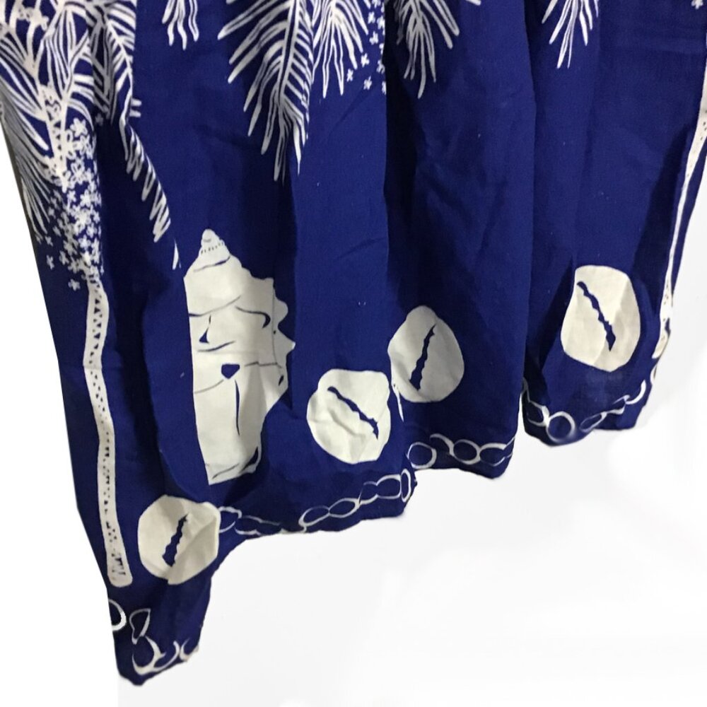 Farm Rio Mixed Ondina Blue Midi Cut out Ruched Sided Buttoned Down Maxi Dress - Picture 8 of 16